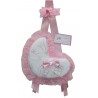 Fiocco Nascita Carrozzina Rosa Grande Creato artigianalmente a mano
